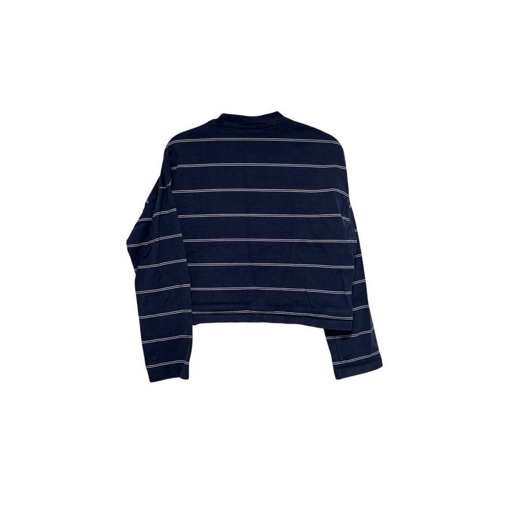 Nike Navy and White Striped Crop Long Sleeve Shirt S - Picture 7 of 8